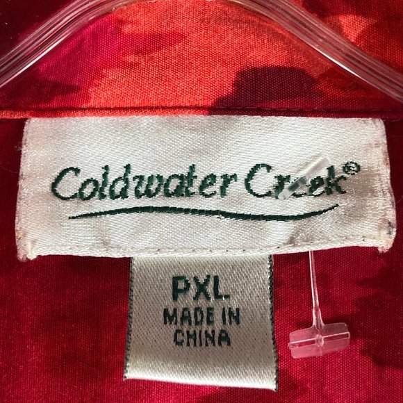 Coldwater Creek Lightweight Watercolor Beachy Floral Button up Artsy Tunic Top - Picture 7 of 10